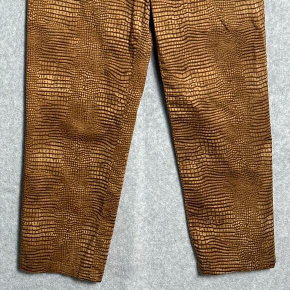 Lauren Ralph Lauren Sz 8 Snakeskin Crop Stretch Jeans Straight Leg Animal Print‎ - Picture 8 of 10